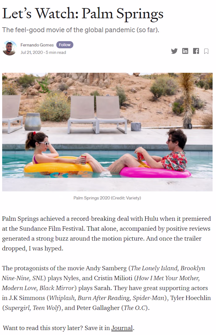 Palm Springs - Review