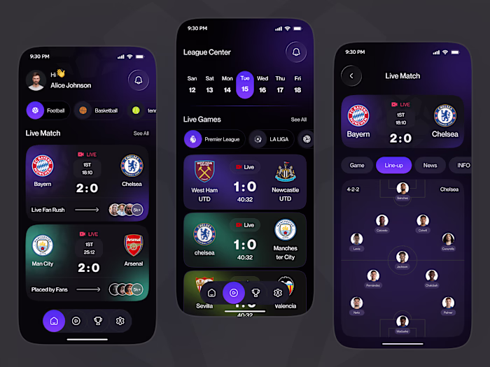 Live Sports Mobile App Redesign