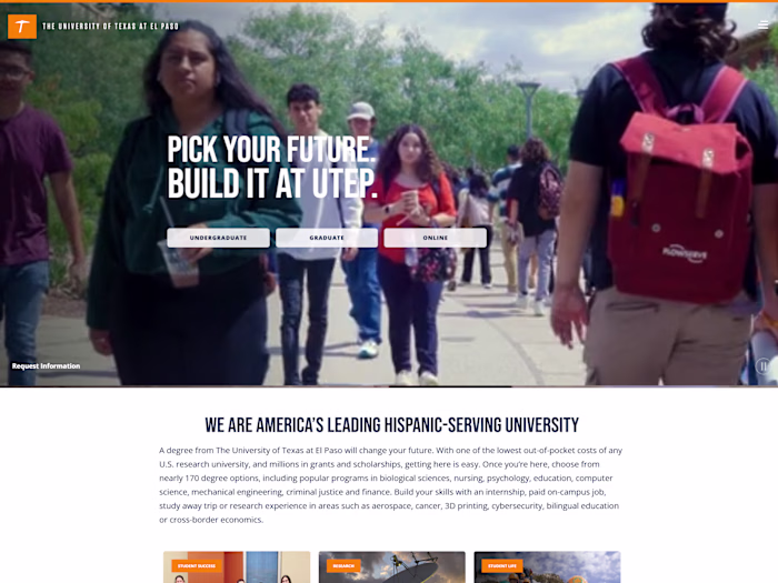 University Website for Higher Education