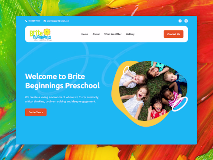 Framer Website Design for Brite Beginnings School