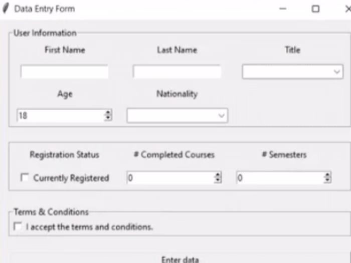 SQL data entry 