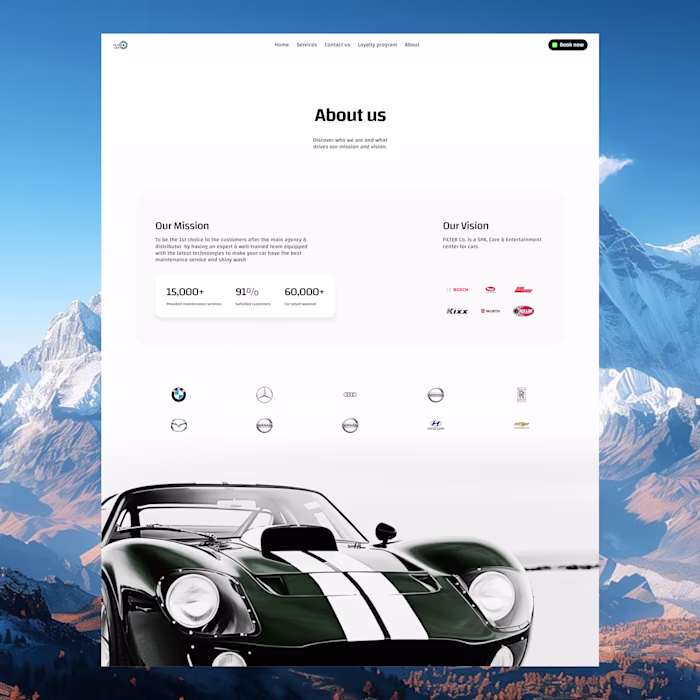 Filtercs website design and framer