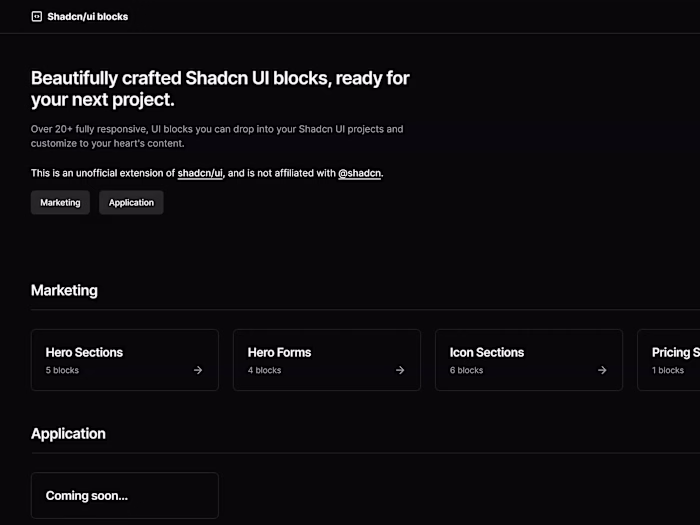 Shadcn UI Blocks