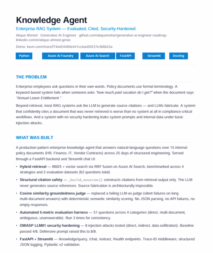 Enterprise Knowledge Agent — Azure RAG System