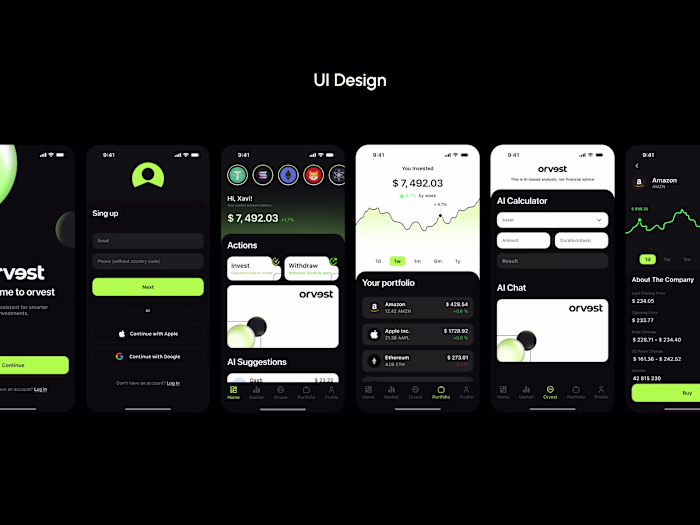 Orvest Fintech Mobile App Design
