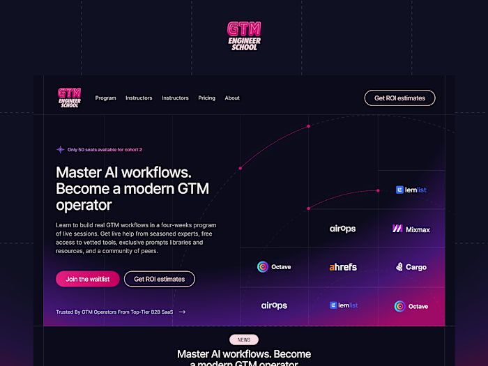 GTM Engineer School Website Redesign