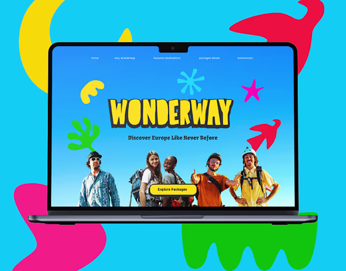 WonderWave Travel Landing Page Design