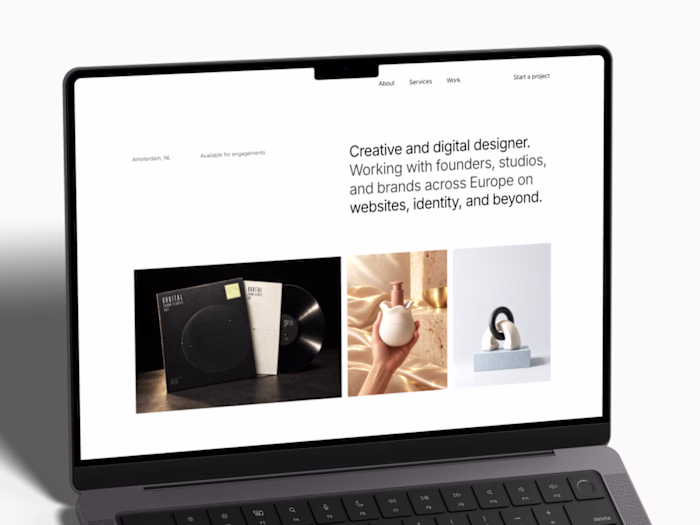 Free Framer portfolio site for
