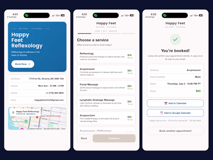 Full-stack booking application built solo