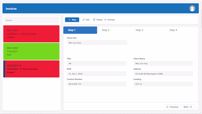 Client Management and Invoicing Power App Development