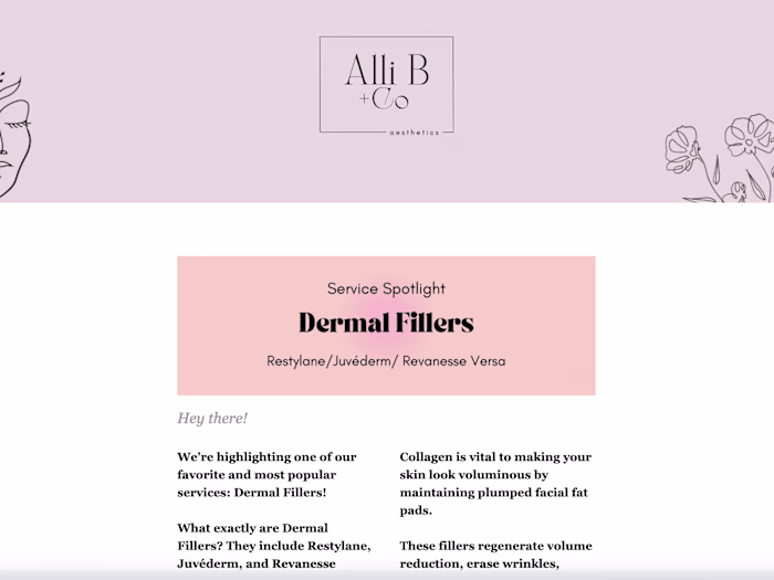 Alli B + Co. Email Campaign