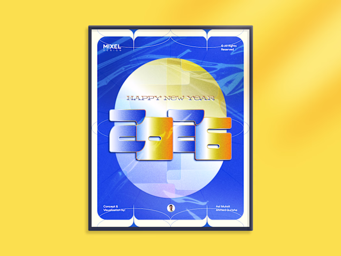 2026 New Year Poster Custom typography 2026 New Year poster,...