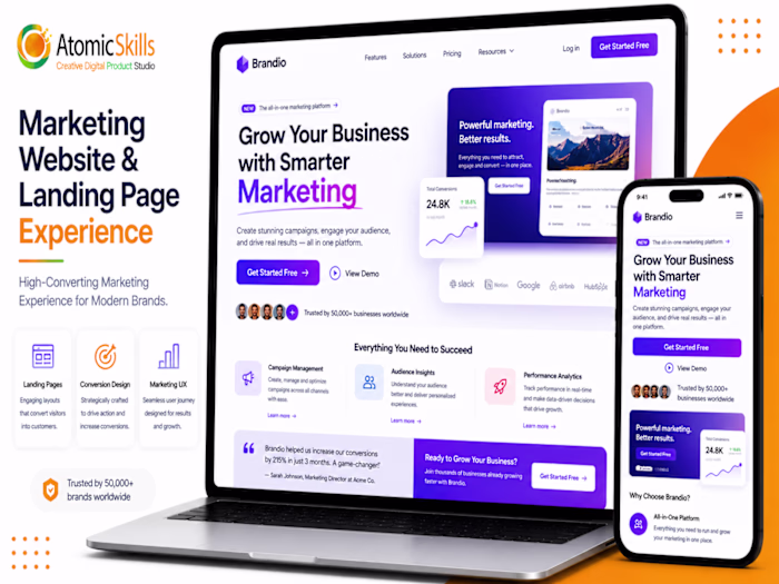 Marketing Website & Landing Page for High-Converting SaaS Brands