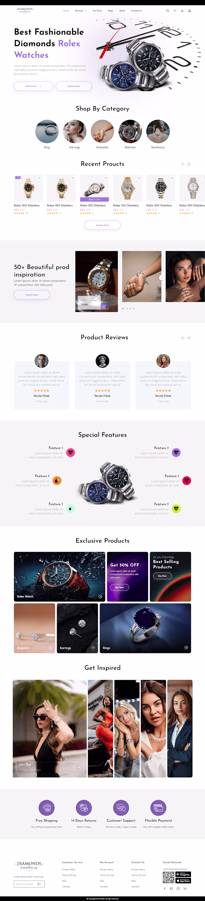 Rolex Watches Ecommerce | Landing Page UI/UX