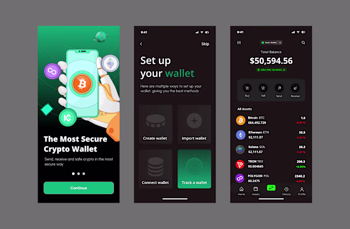 Crypto Wallet Mobile App Design