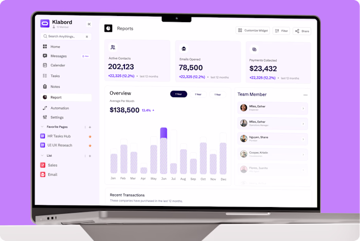 Project Management & Collaboration Dashboard for Klabord