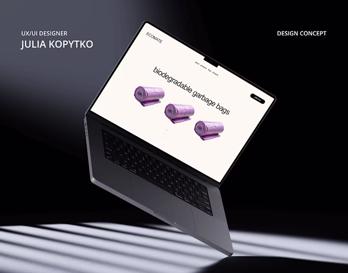 Website - Bio Garbage Bags - UX/UI Design concept