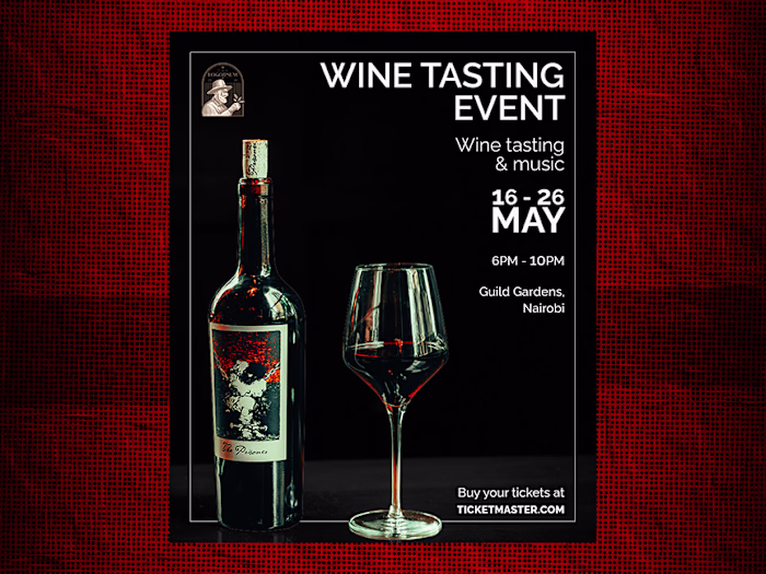I designed this wine tasting poster to feel elegant and invi...