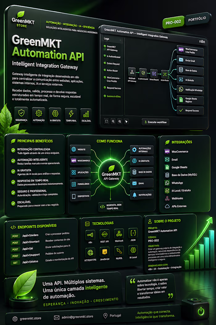 GreenMKT Store: Website, E-commerce & API