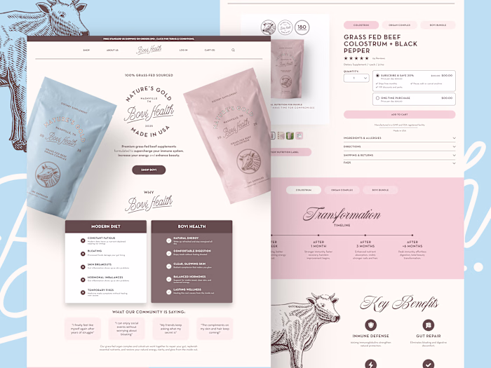Bovi Health—Developed in Shopify Liquid