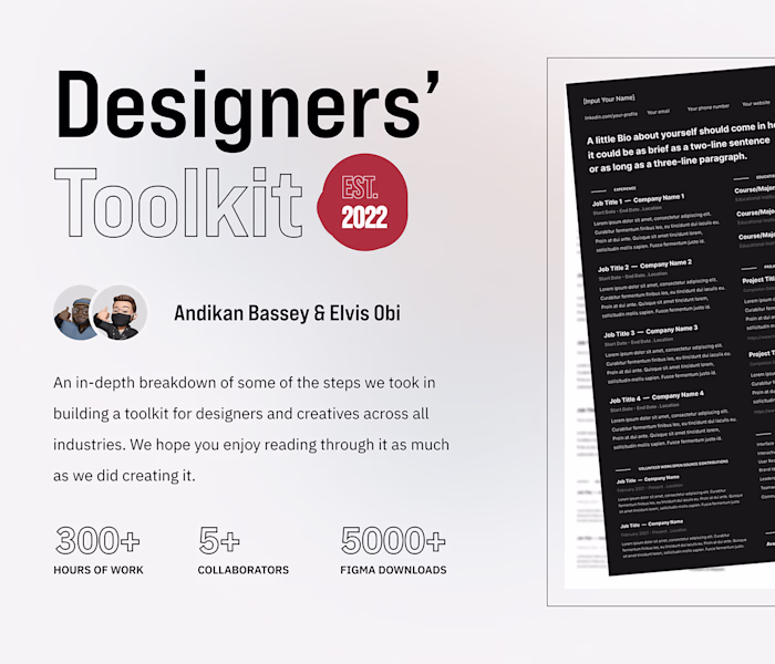Designers' Toolkit - A Mini Case Study