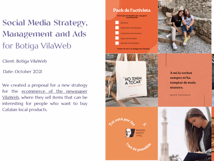 Social Media Strategy, Management and Ads 
for Botiga VilaWeb