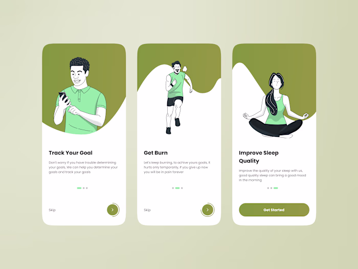 Mobile App UI Design for a Health Tracker App