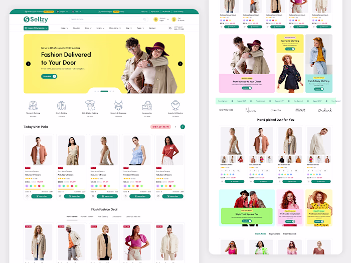🚀 Sellzy – Fashion Multivendor eCommerce Tailwind CSS Template