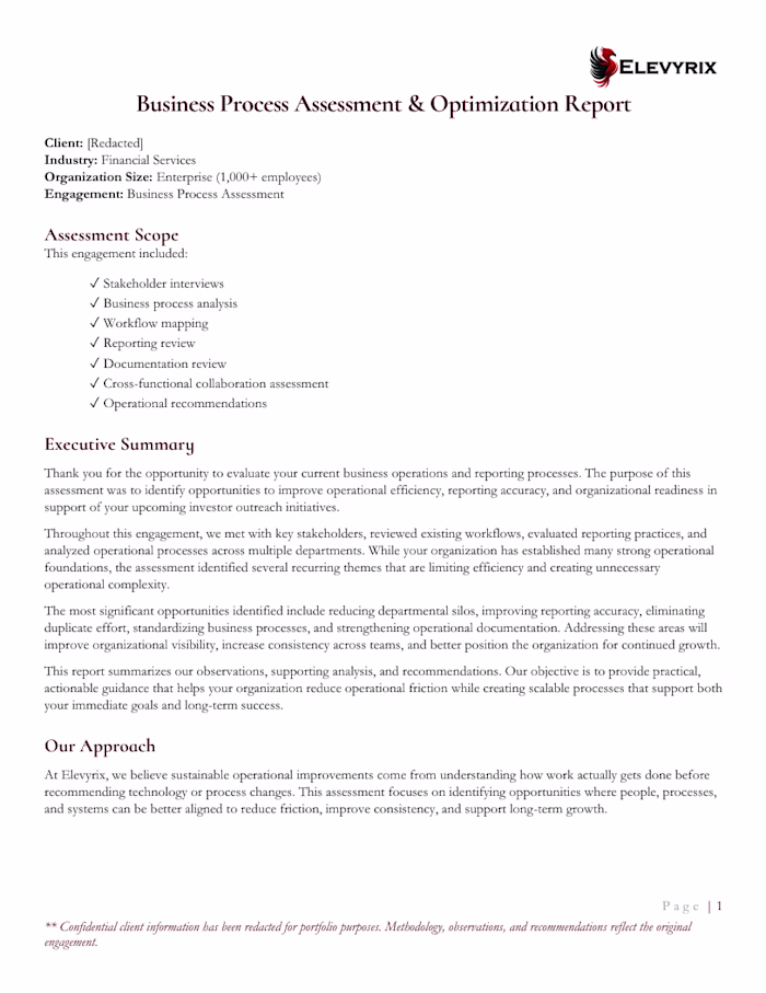 Business Process Assessment | Sample