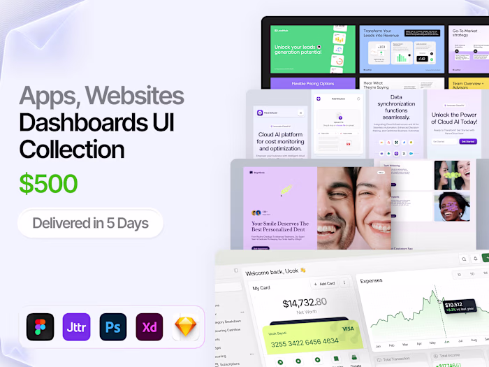 Apps, Websites & Dashboards UI Collection — $500 | 5 Days