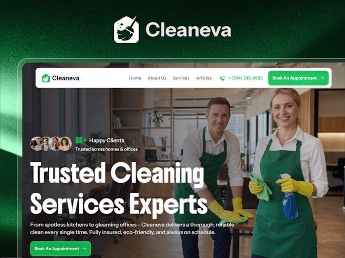 Cleaneva Cleaning Service Website Template Development