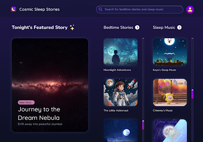Designed Cosmic Sleep Stories, an