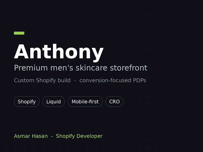 Anthony - Premium Men's Skincare Shopify Build