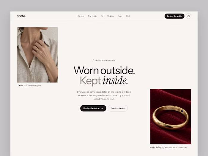 Sotto: Fine Jewellery Brand Landing Page