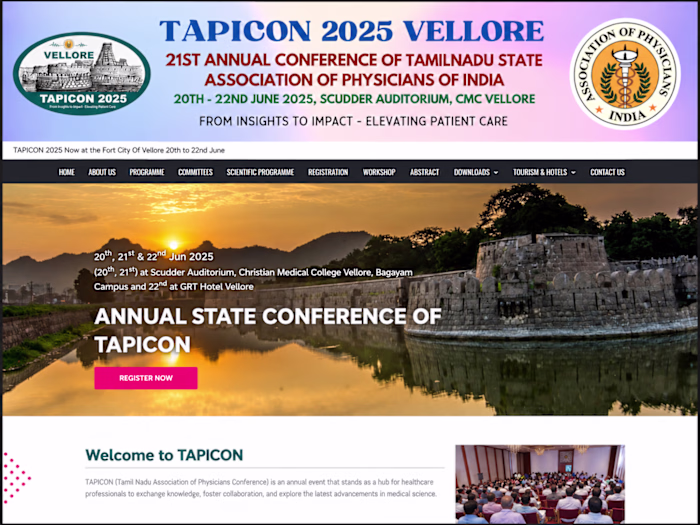 Medical conference website with Event