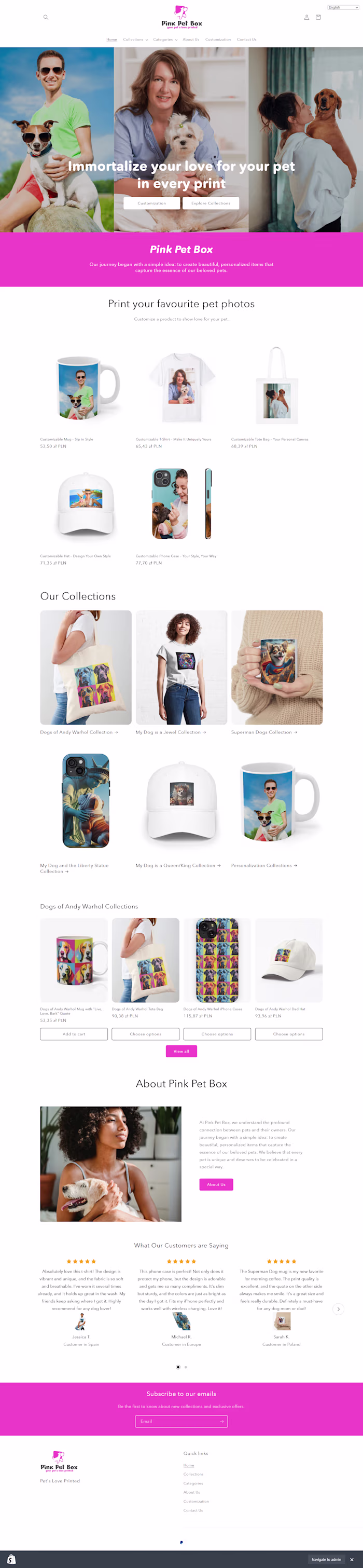 Pink Pet Shop - Shopify Print on Demand Shop.