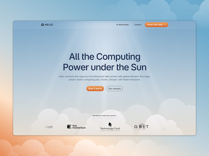 Helio Cloud – Motion-Driven, Modern Cloud Platform UI/UX