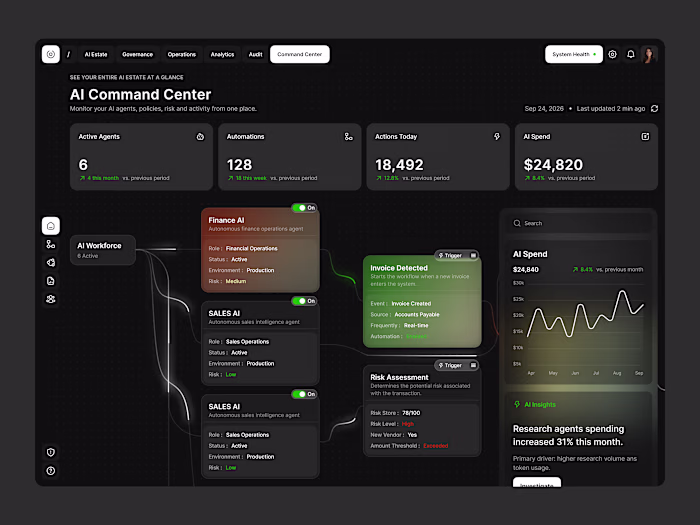 AgentGuard — AI Agent Control Center & Governance Dashboard