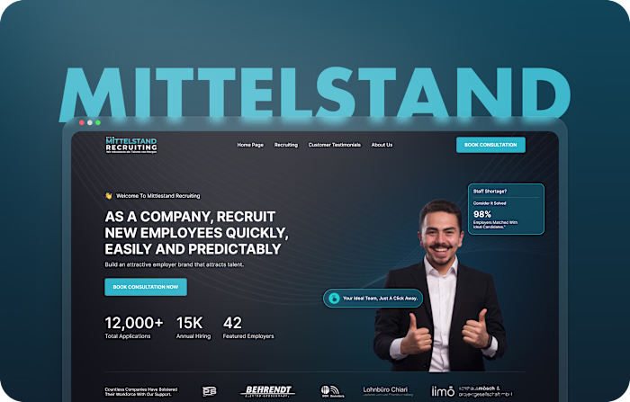 Recruiting Solutions Website UI Design
