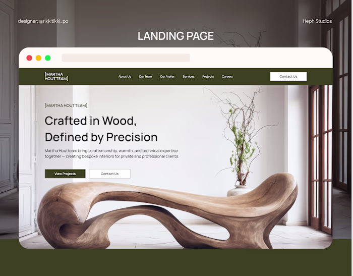 Website design for Martha Houtteam