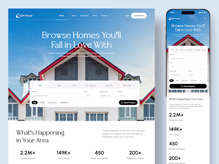 DH House – Responsive Real Estate Landing Page