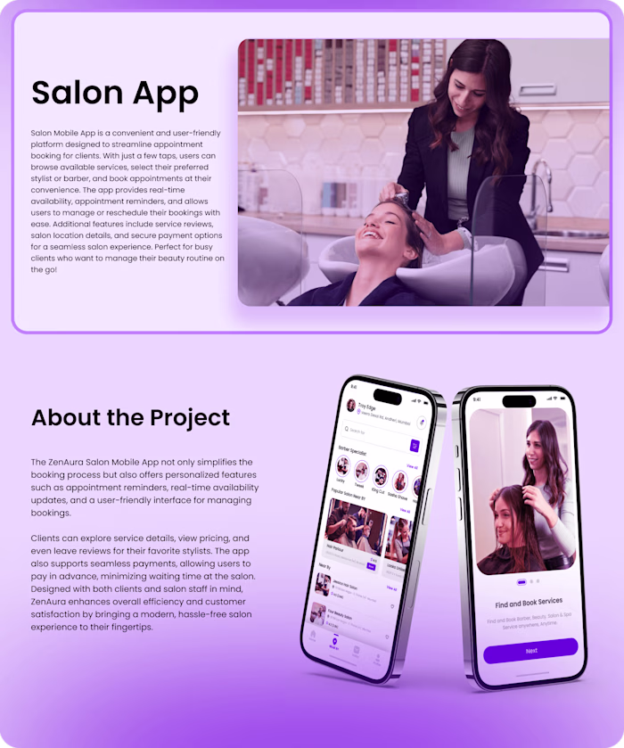 Hair Salon Mobile App | UI-UX Design