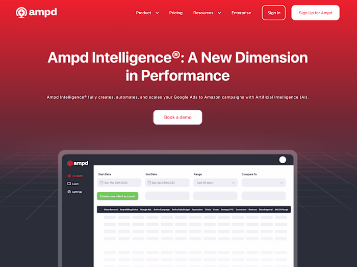 Ampd Intelligence Landingpage