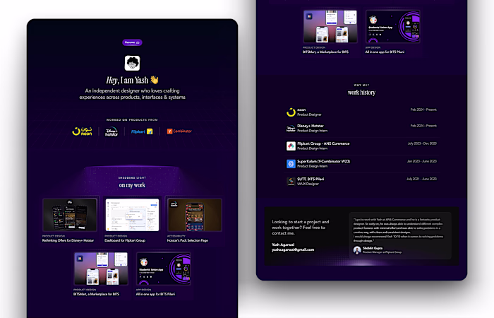 Portfolio Website Project - Framer