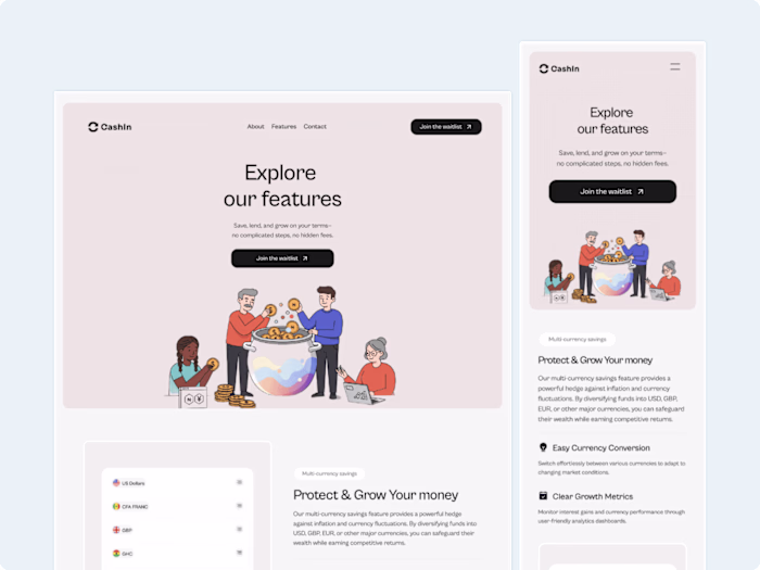 Cashin: Responsive Website (Framer)