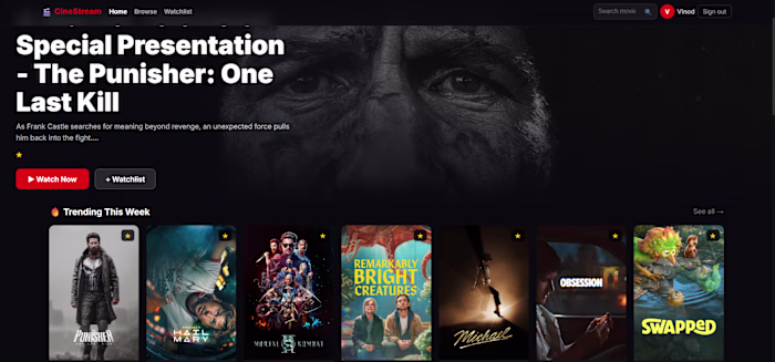 CineStream – Full Stack Movie