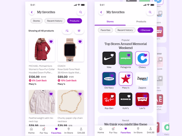 Personalization on eComm app