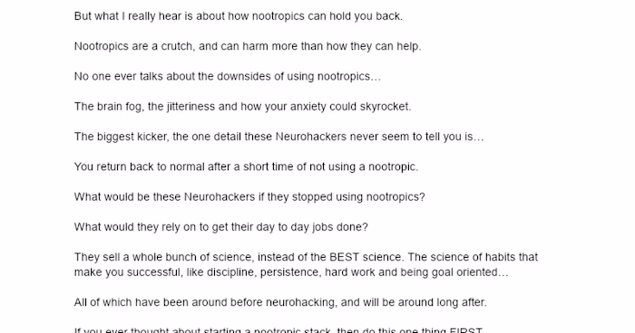 Critique on Neurohackers and Nootropics