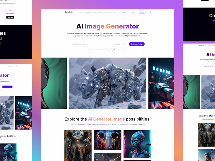 AI Image Generator Website Design