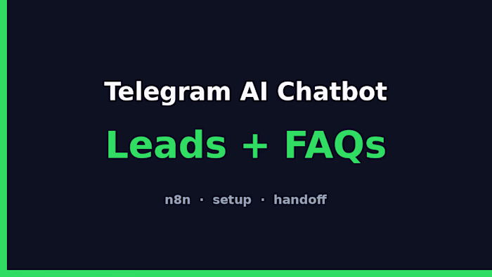 Sample: Telegram FAQ bot flow — instant answers, qualified l...